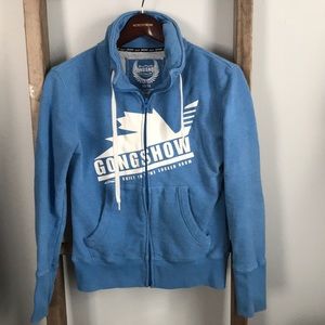 Gongshow Full ZIP Sweatshirt Light Blue Size XS